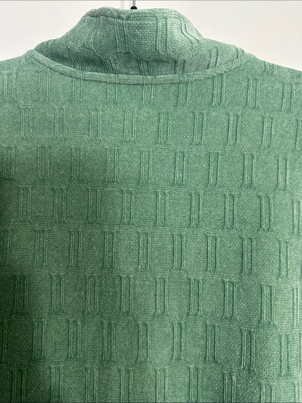 Denin & Co Mint/Sage Green Quarter-Zip Textured Pullover Sweater Size LP - Picture 9 of 15